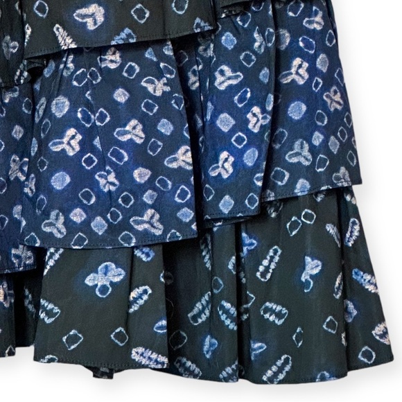 Never Worn‎ Ulla Johnson Aminta Poplin Chevron Shibori Skirt, Blue, Size 4 - Picture 10 of 15